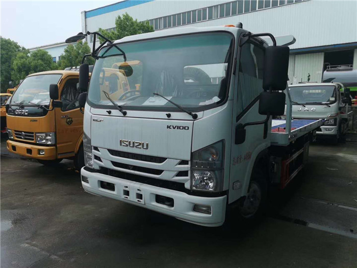 國(guó)六藍(lán)牌五十鈴KV100一拖二清障車